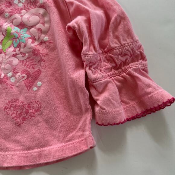 Flapdoodles Pink Heart Long Sleeve Top - 18 Months - Picture 4 of 5